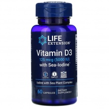  Life Extension  D3 with Sea-Iodine 5000 IU 60 