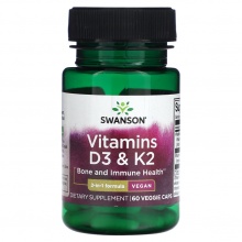  Swanson Vitamins D3 + K2 2000 IU  60 